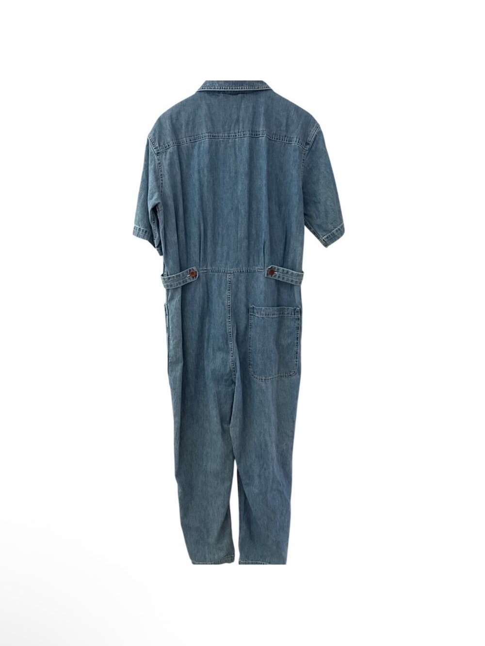 Alex Mill Standard Short Sleeve Denim Jumpsuit Coveralls Flight Suit Small - Picture 6 of 10